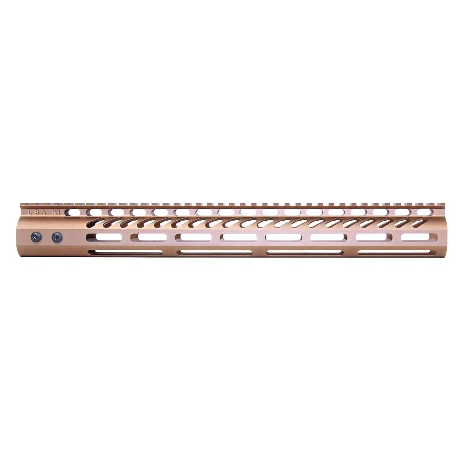 15 inch Anodized Bronze M-LOK Free Floating Handguard with Monolithic Top Rail
