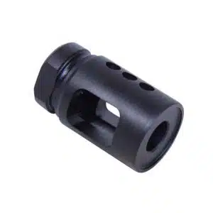 AR .308 Cal Micro Comp Steel Compensator with black nitride finish and side slot
