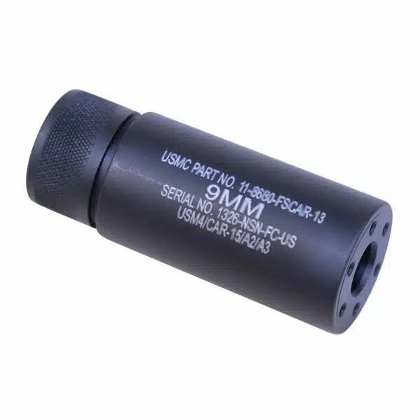 AR-15 3.0'' Fake Suppressor 9MM 1/2x36 Black Laser Engraved