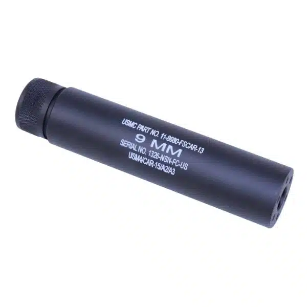 AR-15 5.5" Fake Suppressor 9mm 1/2x28 in Anodized Black Laser Engraved - Image 3