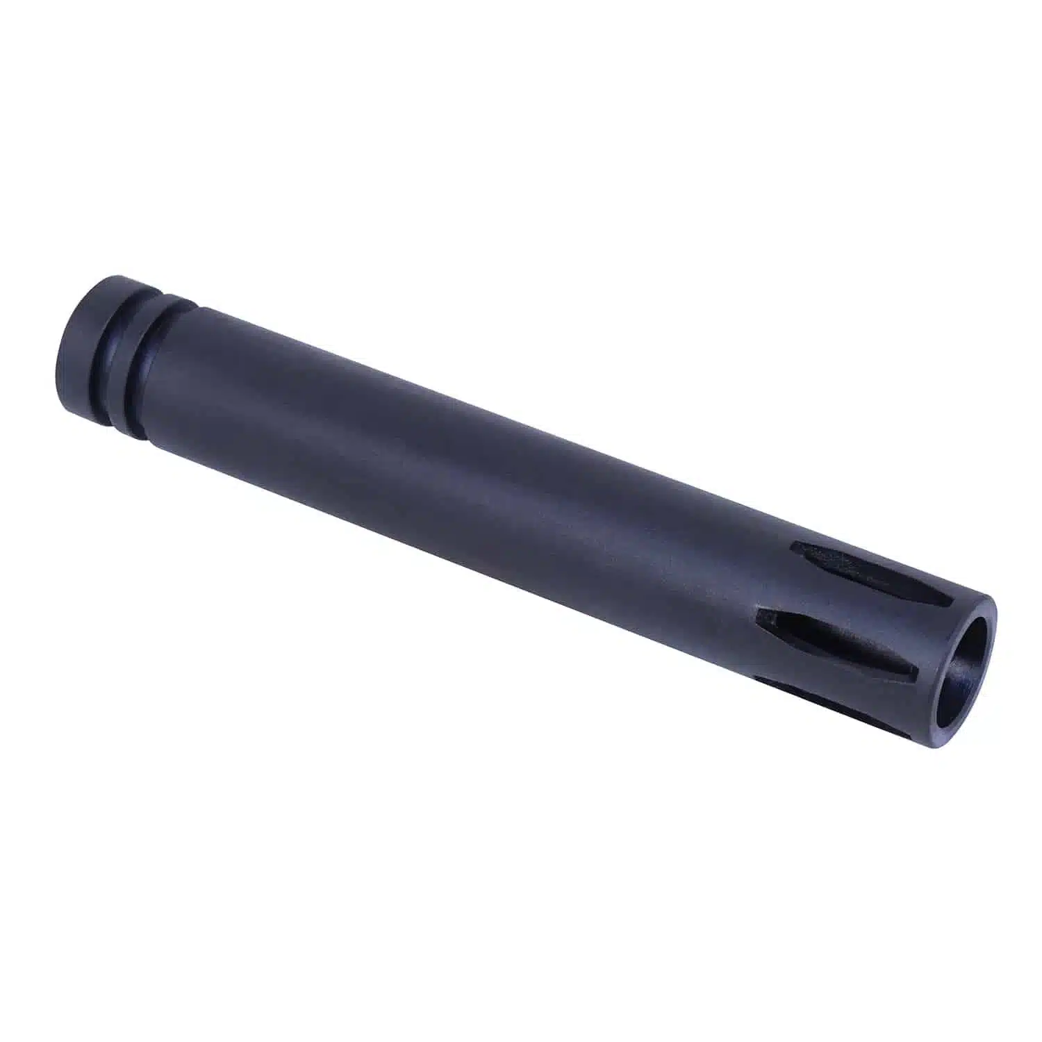 Black nitride AR-15 flash hider with XM177 style side ports and threaded base