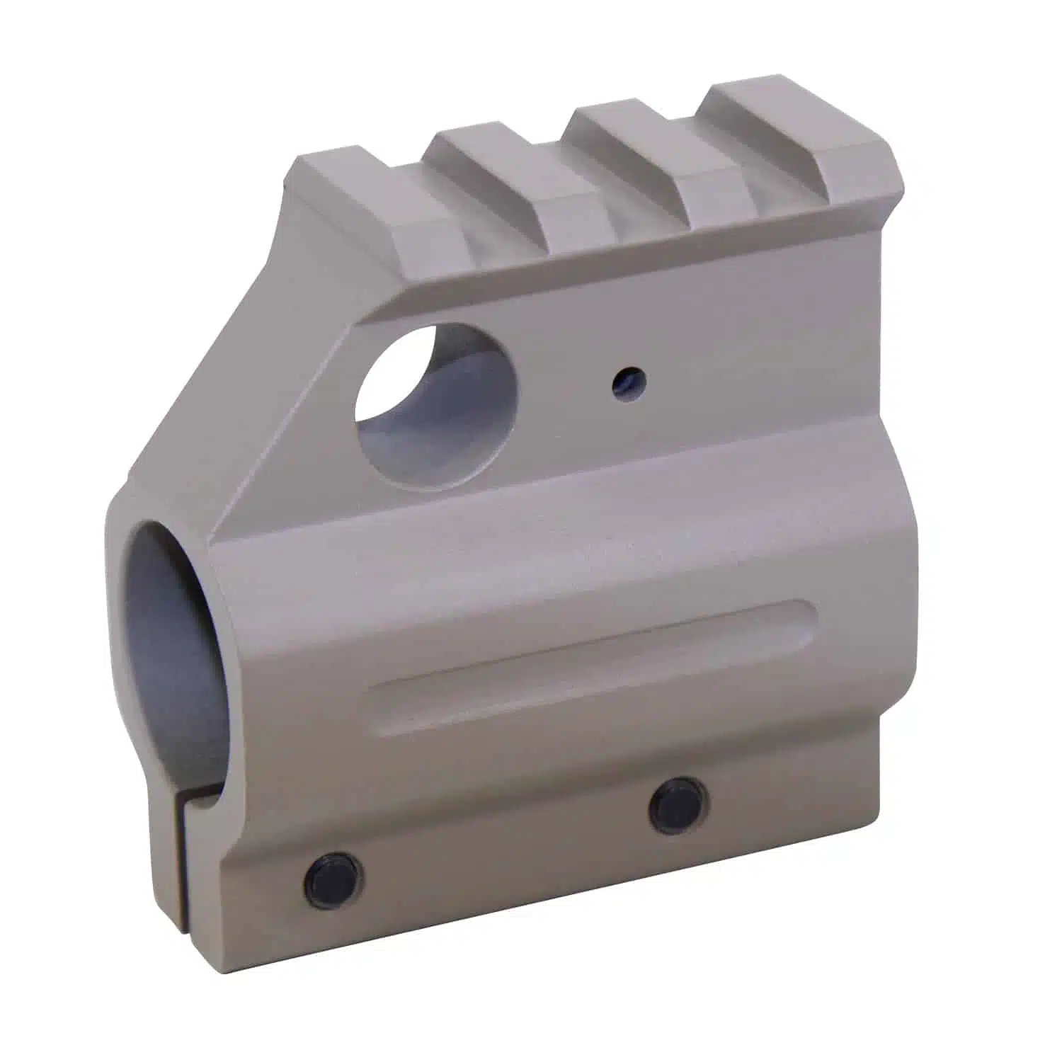 AR-15 Clamp On Aluminum Rail Height Gas Block in Flat Dark Earth finish