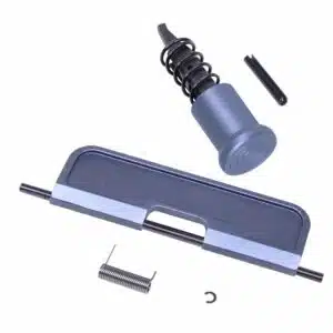 Anodized grey Gen 3 aluminum dust cover with forward assist, spring, and pin for AR-15 upper receivers