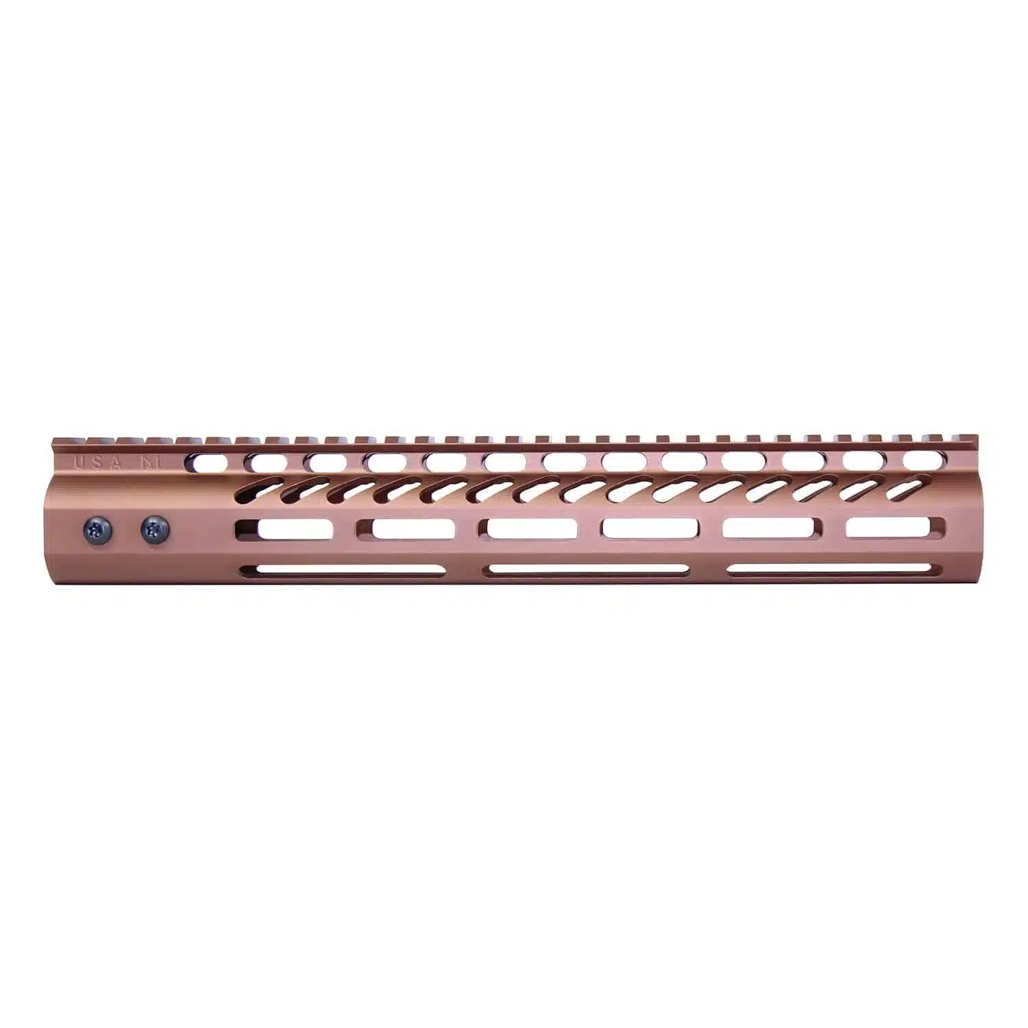 Anodized Bronze 12-inch M-LOK free floating handguard with monolithic top rail