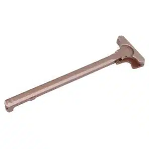 Anodized bronze AR-15 charging handle with T-handle and Mil-Spec latch