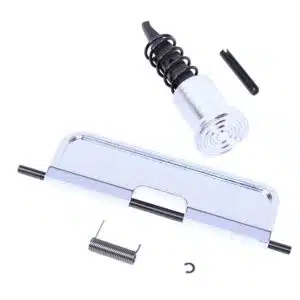 Chrome Gen 3 aluminum dust cover kit with forward assist, spring, and pin for AR-15 upper