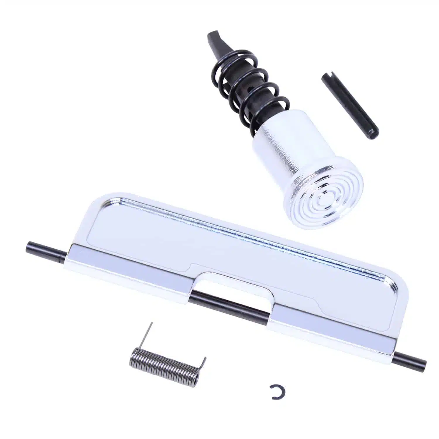 Chrome Gen 3 aluminum dust cover kit with forward assist, spring, and pin for AR-15 upper