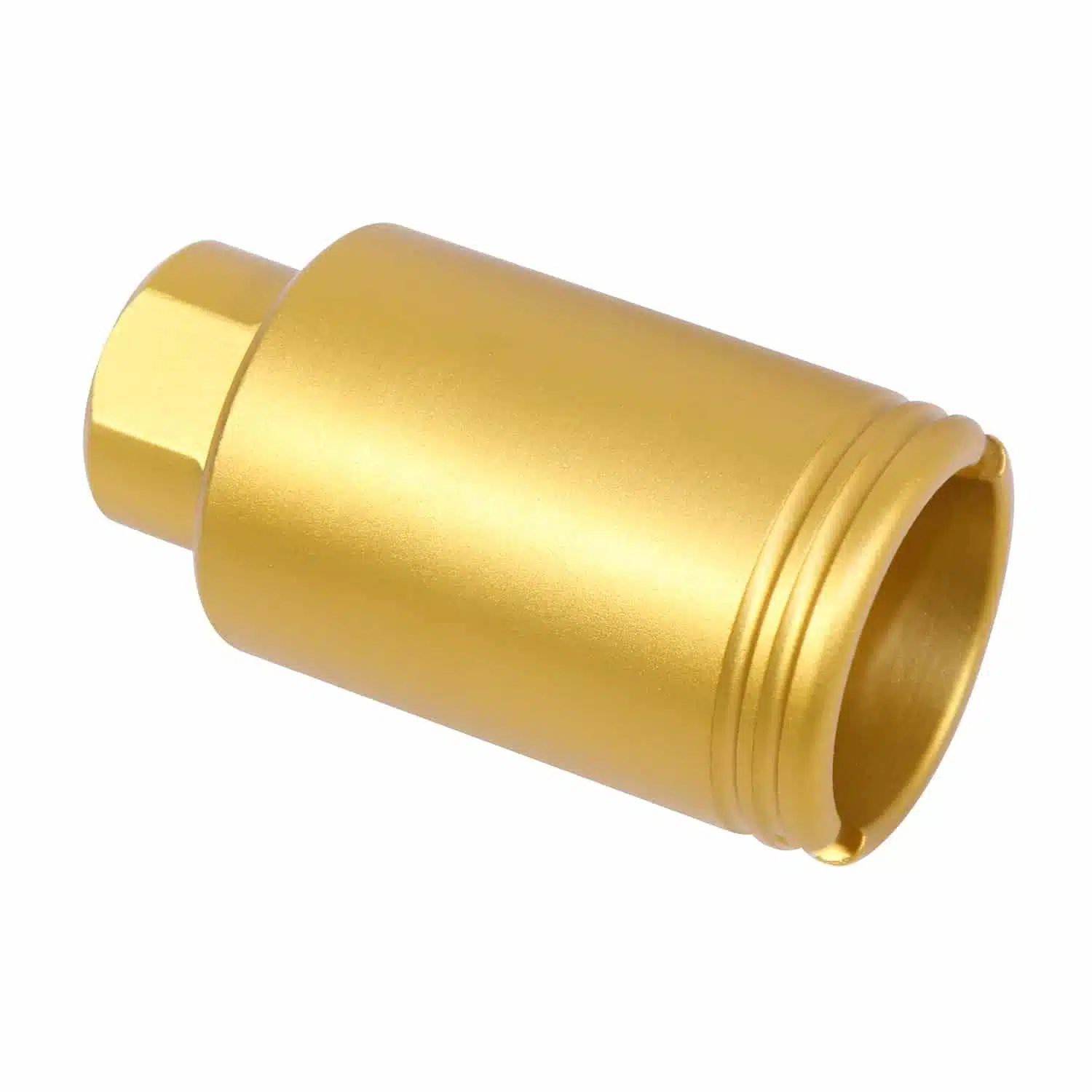 Anodized gold AR-15 Micro Slim Flash Can, 5.56/.223 Cal, 1/2 x 28 Thread