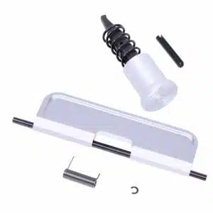 AR-15 upper completion kit with Gen 3 aluminum dust cover in anodized clear finish, including forward assist, spring, and pin.