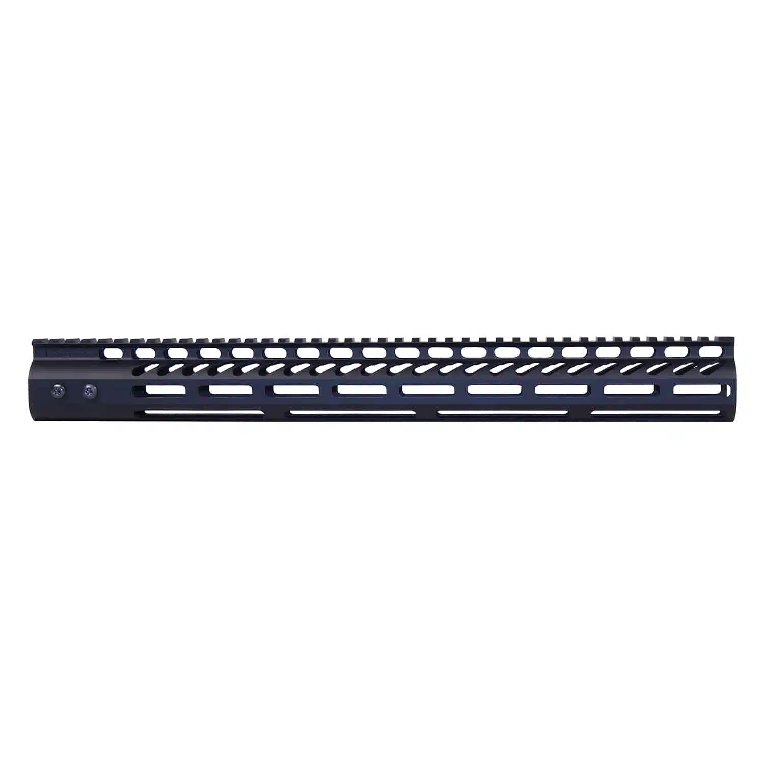 16.5 inch M-LOK free floating handguard with monolithic top rail in anodized black finish