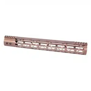 15 inch Mod Lite skeletonized M-LOK handguard in anodized bronze finish