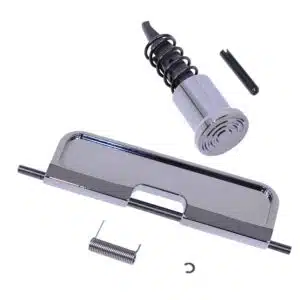 AR-15 upper completion kit with Gen 3 dust cover in black chrome finish, including forward assist, spring, and pin