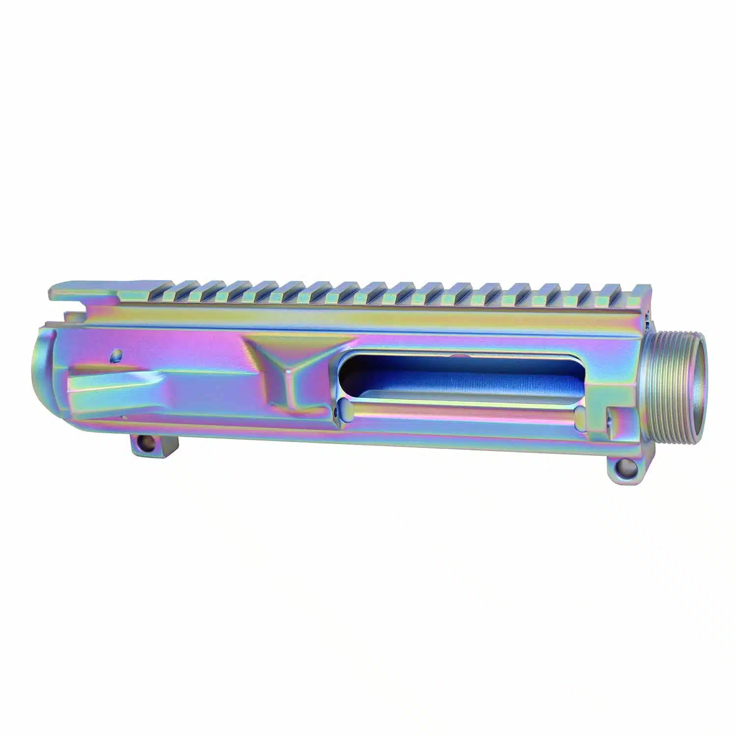 AR .308 Cal Stripped Billet Upper Receiver with Rainbow PVD Coated finish and 1913 Picatinny rail