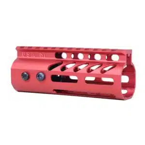 Anodized Red 5 inch M-LOK Free Floating Handguard with Monolithic Top Rail