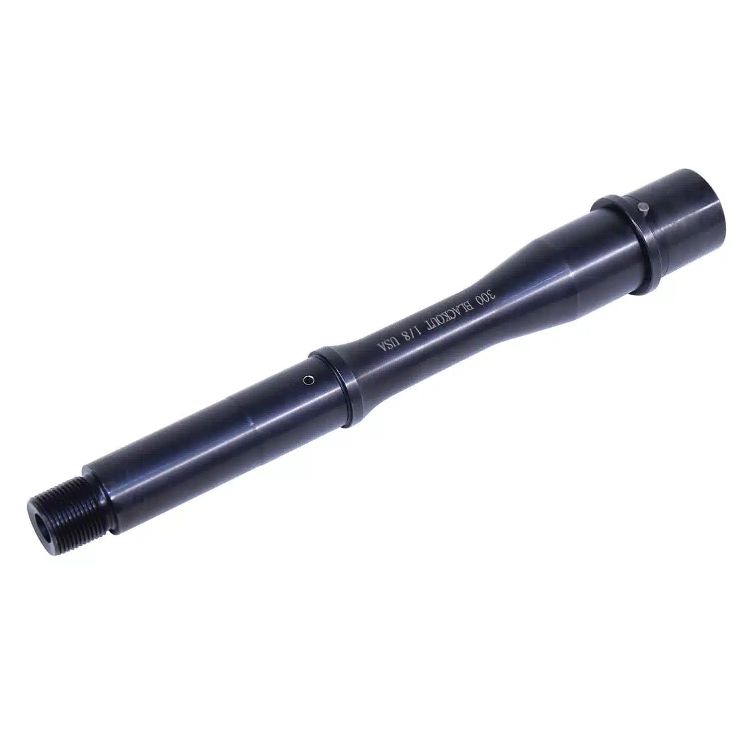 7.5" 300 AAC Blackout 4150 barrel with black nitride finish and 5/8-24 threads