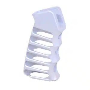 Unfinished skeletonized aluminum pistol grip with finger grooves