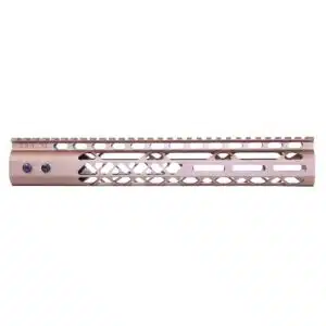 12 inch Air Lite M-LOK free floating handguard with monolithic top rail in anodized bronze finish
