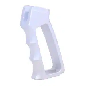 Unfinished skeletonized aluminum pistol grip with finger grooves