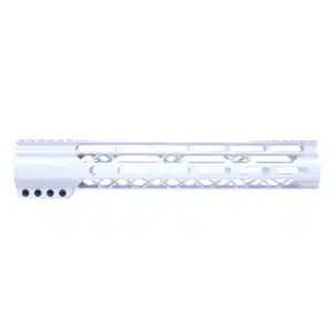 Anodized Clear 12 inch AIR-LOK M-LOK handguard with monolithic top rail and skeletonized cuts