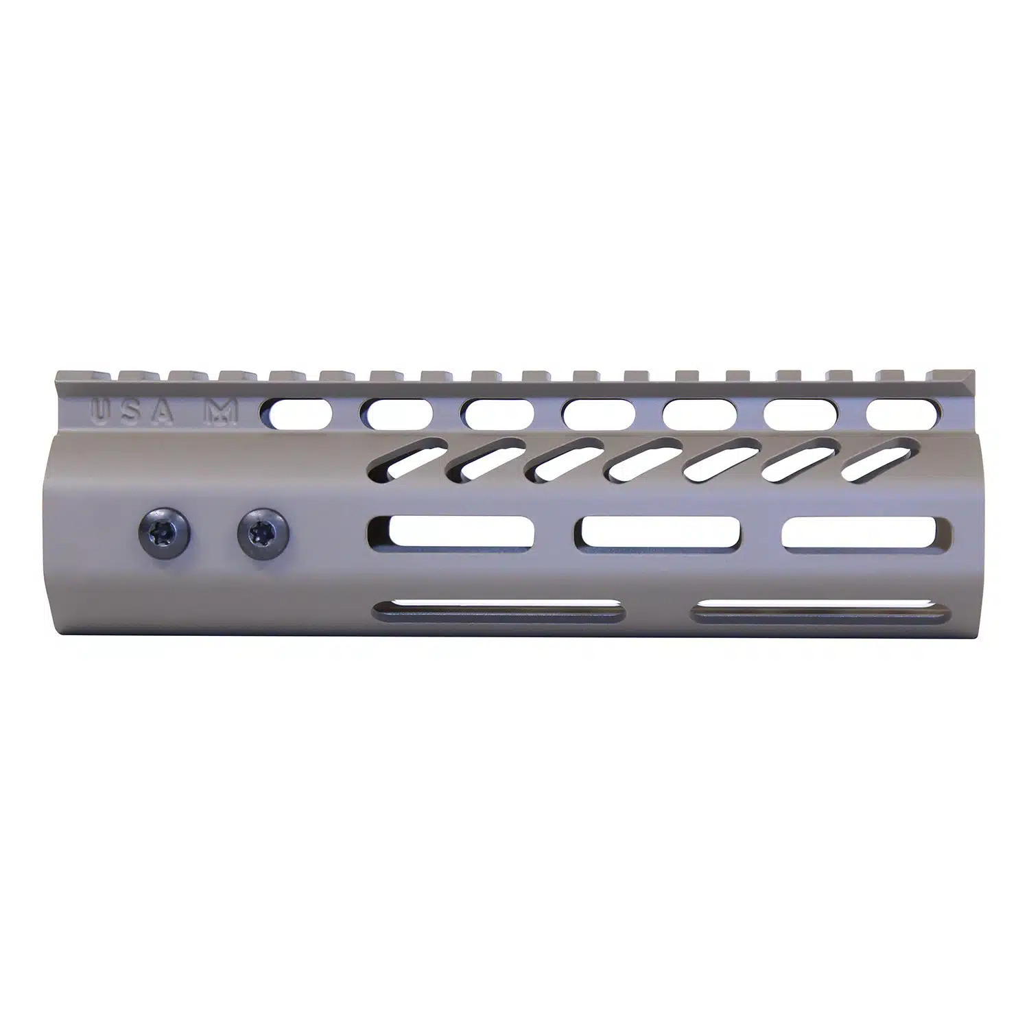 7 inch Flat Dark Earth M-LOK handguard with monolithic top rail and visible mounting screws