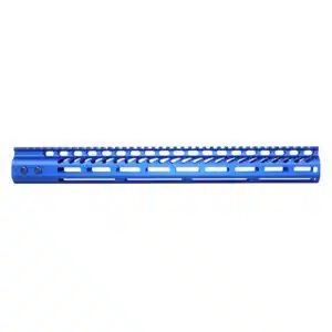 Anodized Blue 16.5 inch Ultra Lightweight Thin M-LOK Free Floating Handguard with Monolithic Top Rail