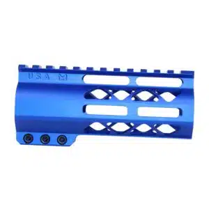 5 inch AIR-LOK M-LOK handguard with monolithic top rail in anodized blue finish
