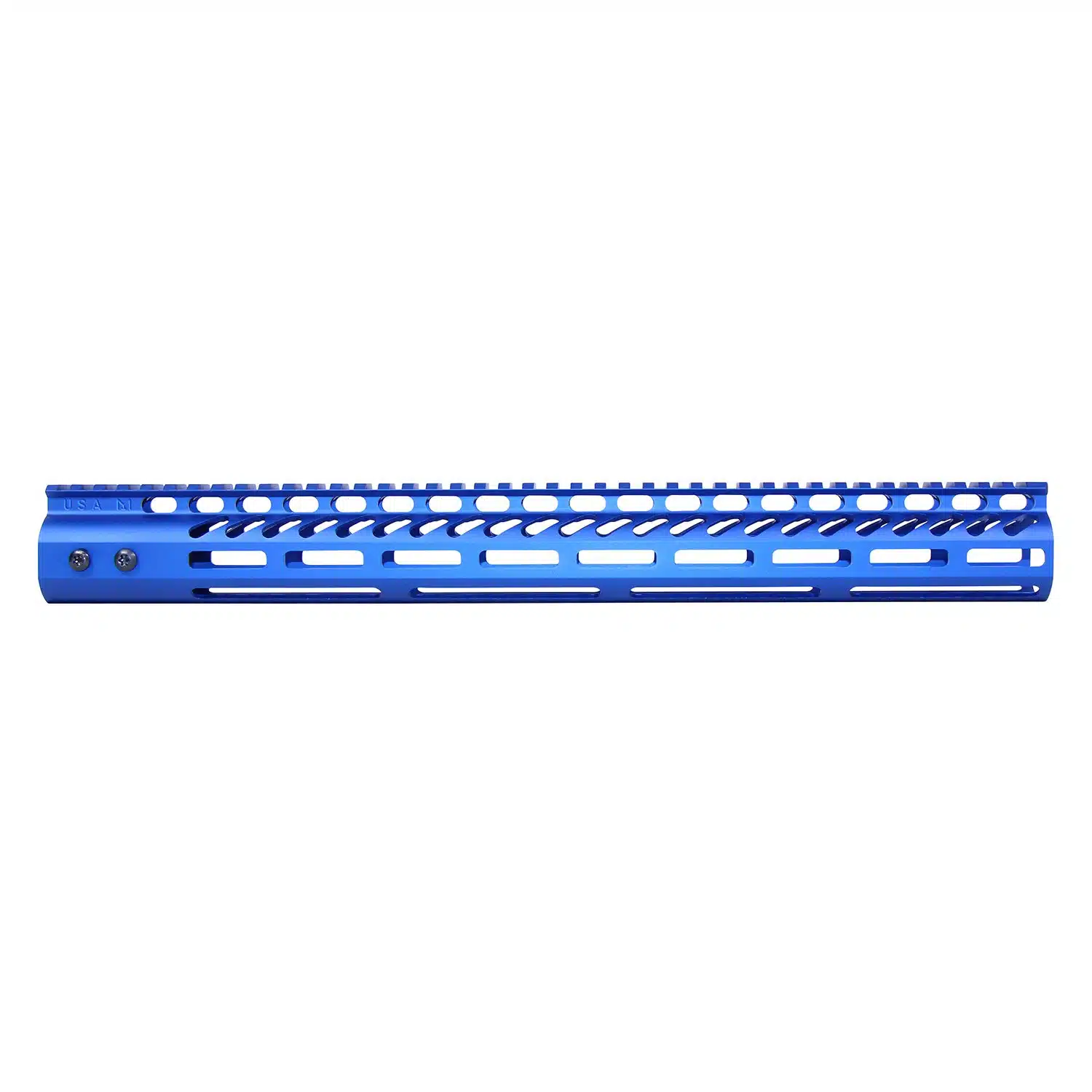 Anodized Blue 16.5 inch Ultra Lightweight Thin M-LOK Free Floating Handguard with Monolithic Top Rail