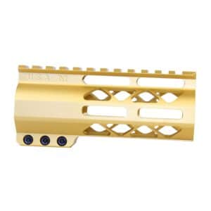 5 inch AIR-LOK handguard with monolithic top rail in anodized gold finish