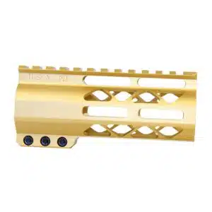 5 inch AIR-LOK handguard with monolithic top rail in anodized gold finish