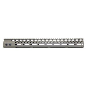 Flat Dark Earth M-LOK free floating handguard with monolithic top rail and side cutouts