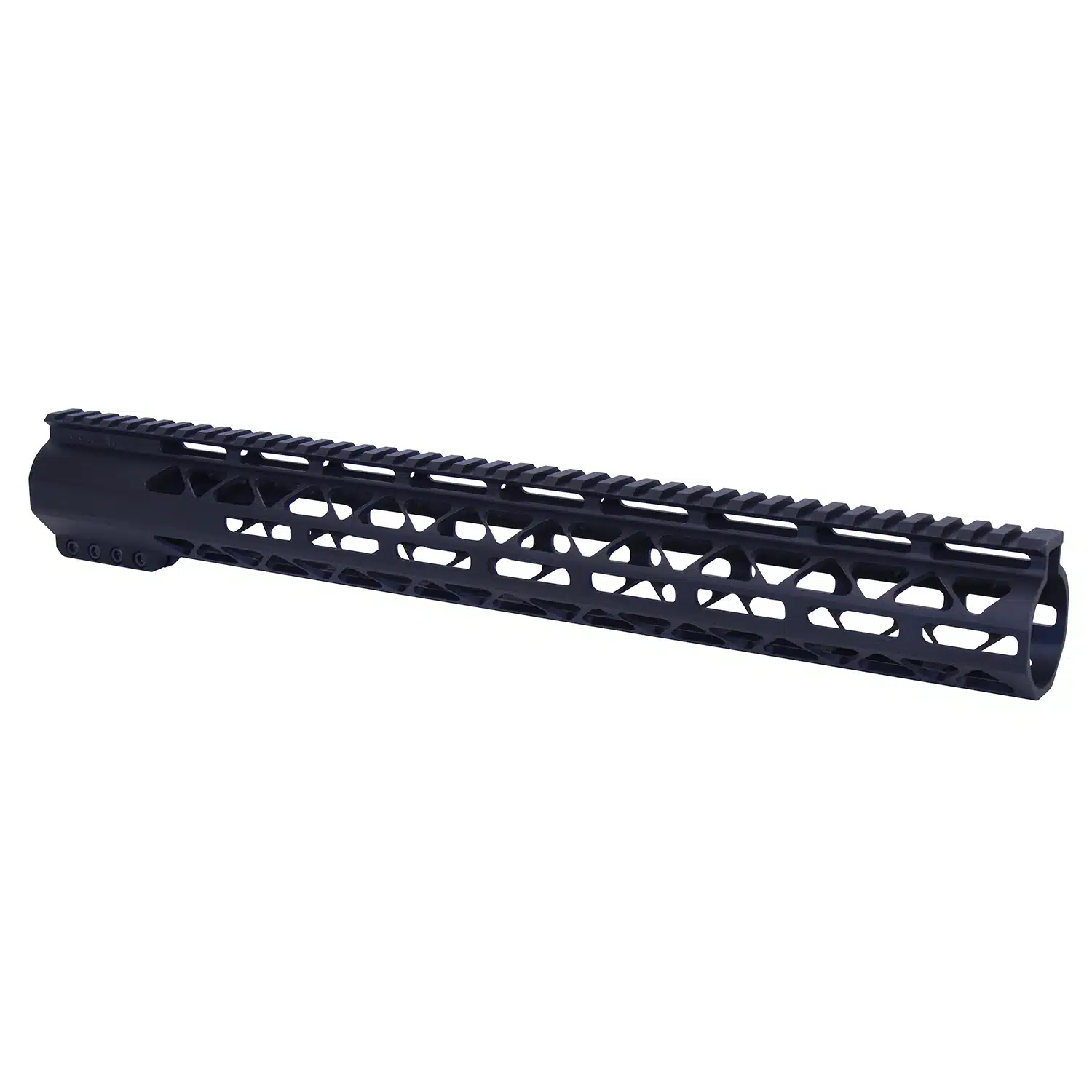 Anodized black 16.5 inch AIR-LOK M-LOK handguard with monolithic top rail and skeletonized body