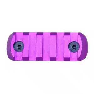 2.25 inch removable M-LOK accessory rail with anodized purple finish and two black set screws