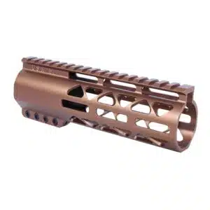 7 inch AIR-LOK M-LOK handguard in Anodized Bronze with monolithic top rail and skeletonized body
