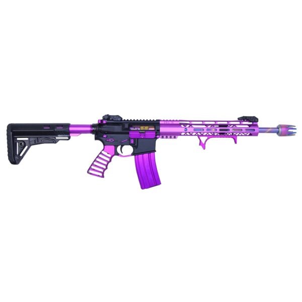 Long Minimalist Angled Grip For M-LOK in Anodized Purple - Image 5