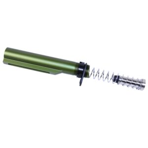 Olive green AR-15 buffer tube assembly with high-quality spring and enhanced performance buffer.