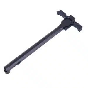 Anodized black AR-15 charging handle with Quick Engage activation levers and T6 6061 aluminum construction.