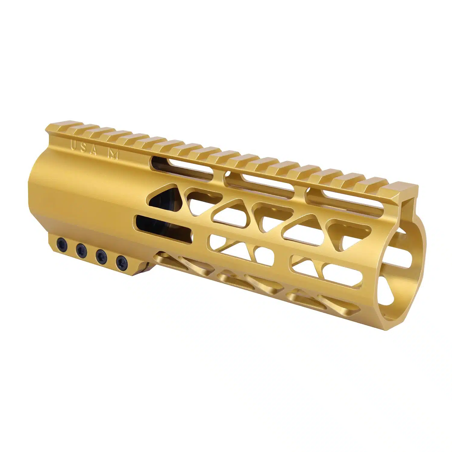 Anodized gold 7-inch AIR-LOK handguard with monolithic top rail and M-LOK slots for .308 caliber