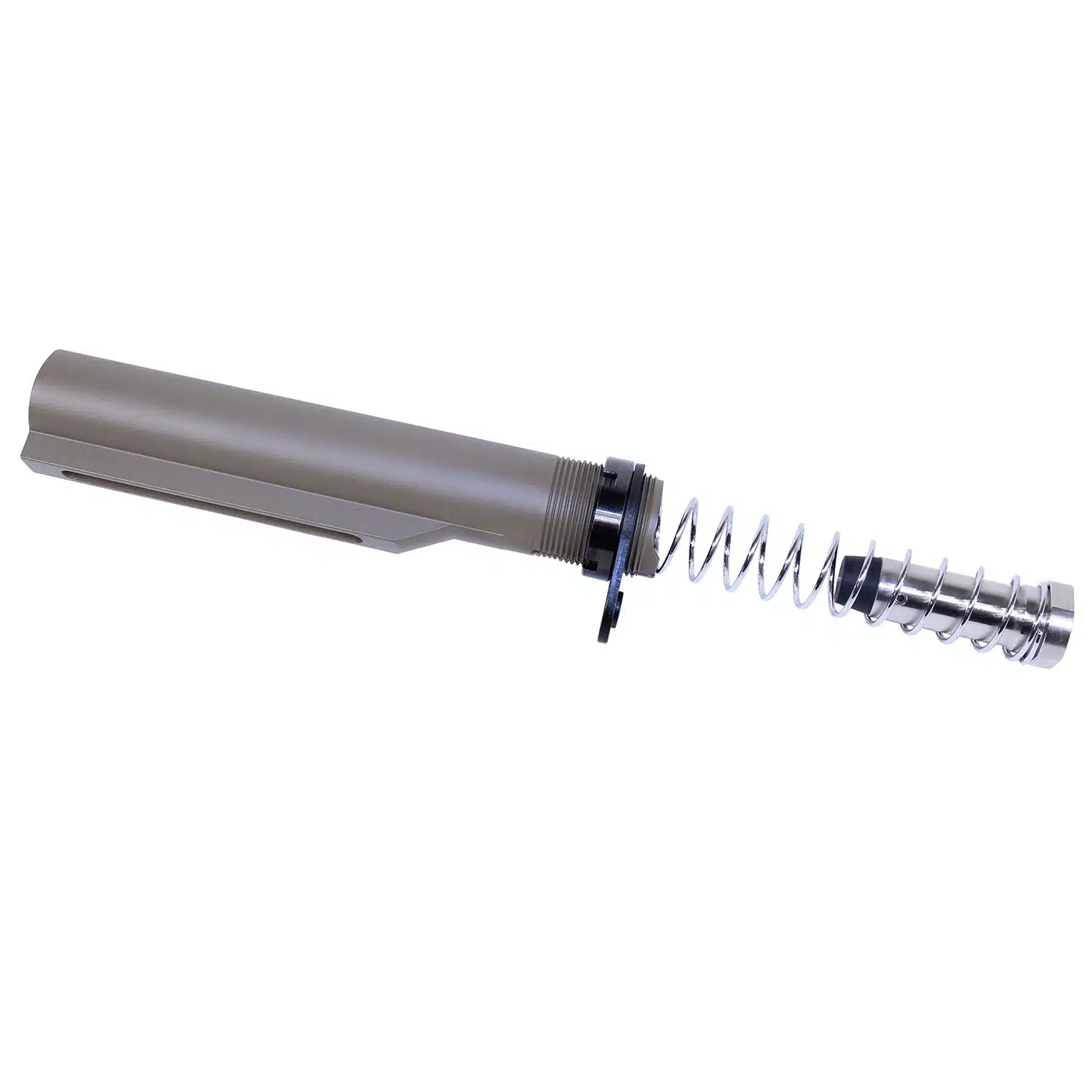AR-10 Mil-Spec Buffer Tube Set in Flat Dark Earth with recoil spring and buffer
