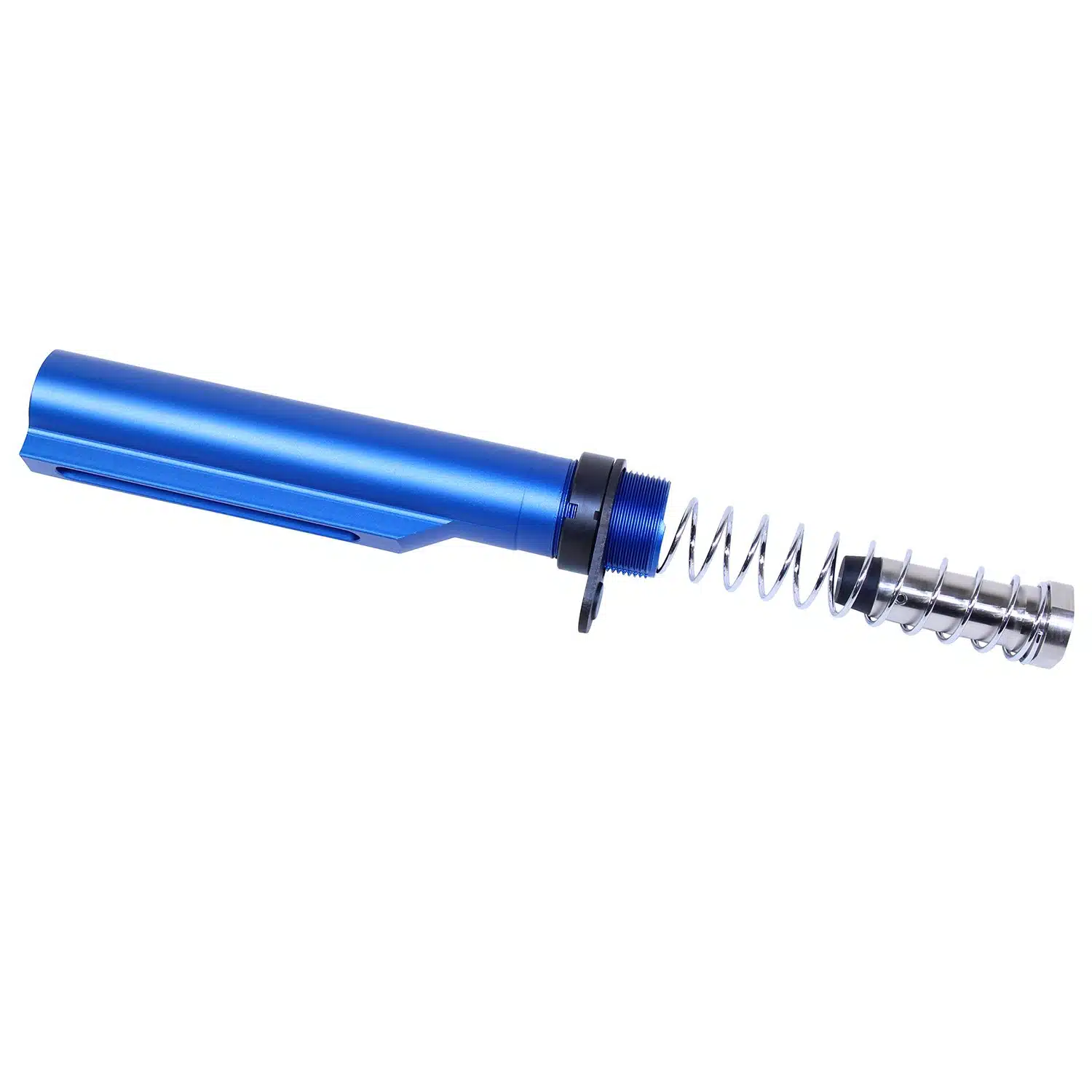 Anodized Blue AR-10 Mil-Spec Buffer Tube Set with 308 CAR Short Buffer and Spring visible