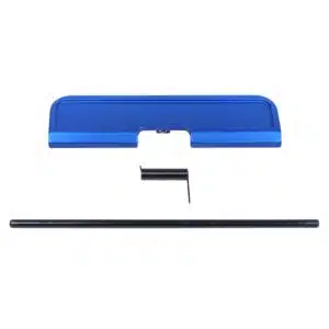 Anodized blue AR-10 / LR-308 ejection port dust cover assembly with spring and rod