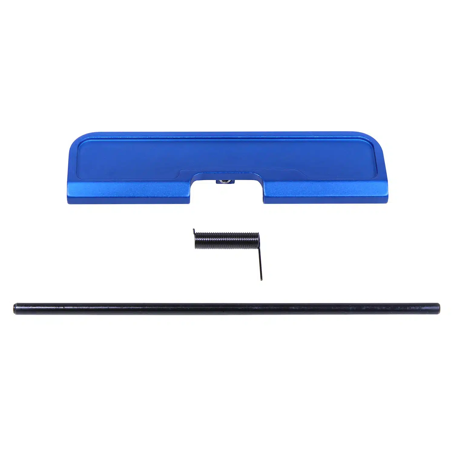 Anodized blue AR-10 / LR-308 ejection port dust cover assembly with spring and rod