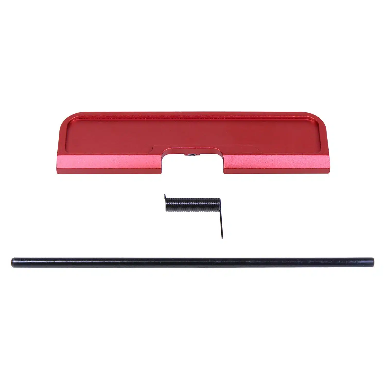 Anodized red AR-10 / LR-308 ejection port dust cover assembly with spring and rod