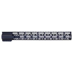 Anodized black 16.5-inch AIR-LOK M-LOK handguard with monolithic top rail and skeletonized body.