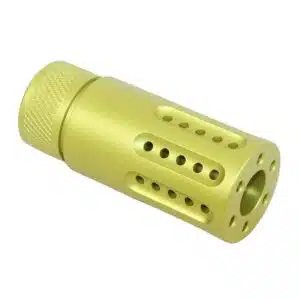 Anodized Neon Yellow AR-15 Micro Slip Over Barrel Shroud with Multi Port Muzzle Brake