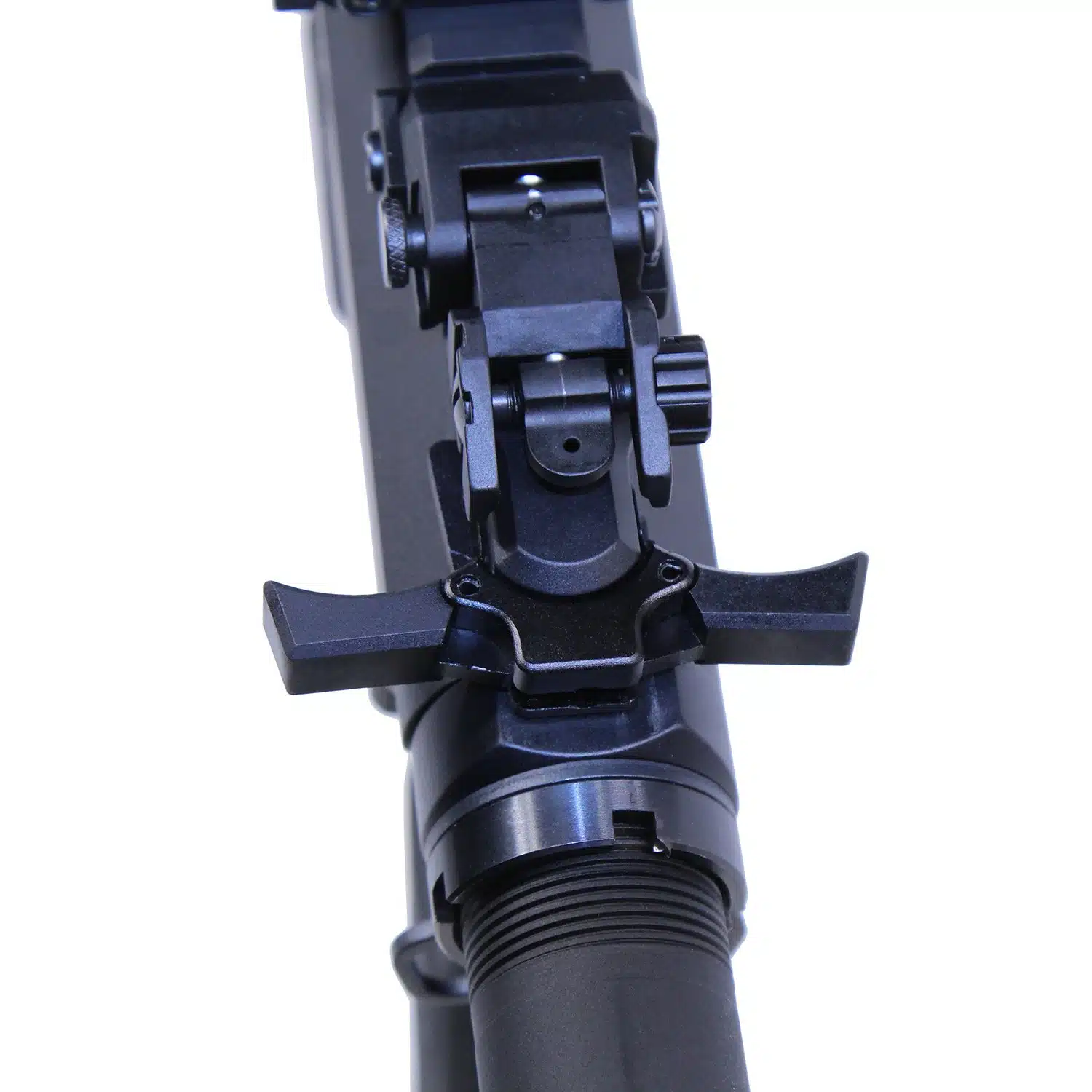 AR-15 Ambidextrous Quick Engage Charging Handle in Anodized Black finish mounted on upper receiver