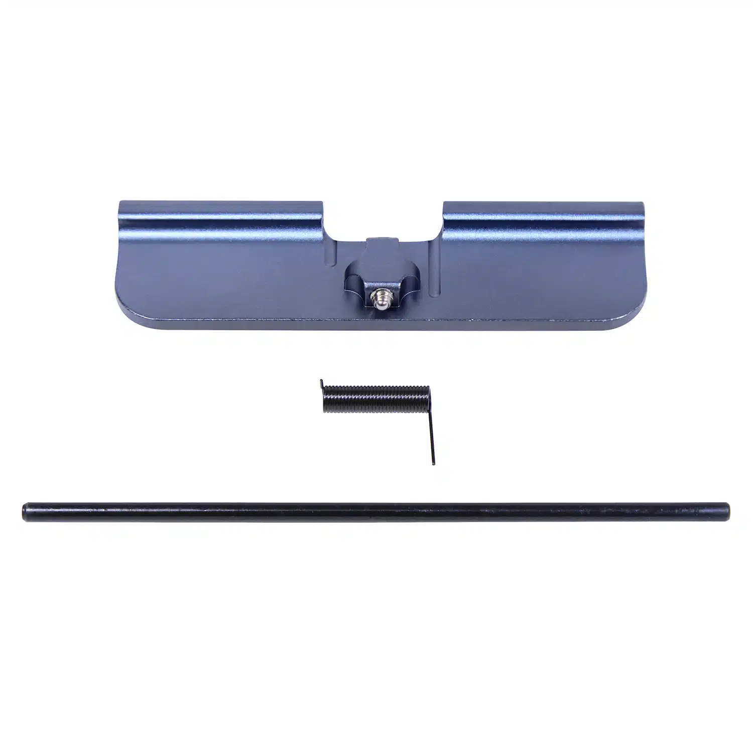 Anodized grey AR-10 / LR-308 ejection port dust cover assembly with rod and spring