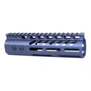 Anodized grey 7 inch M-LOK handguard with monolithic top rail for .308 caliber AR-15 platform