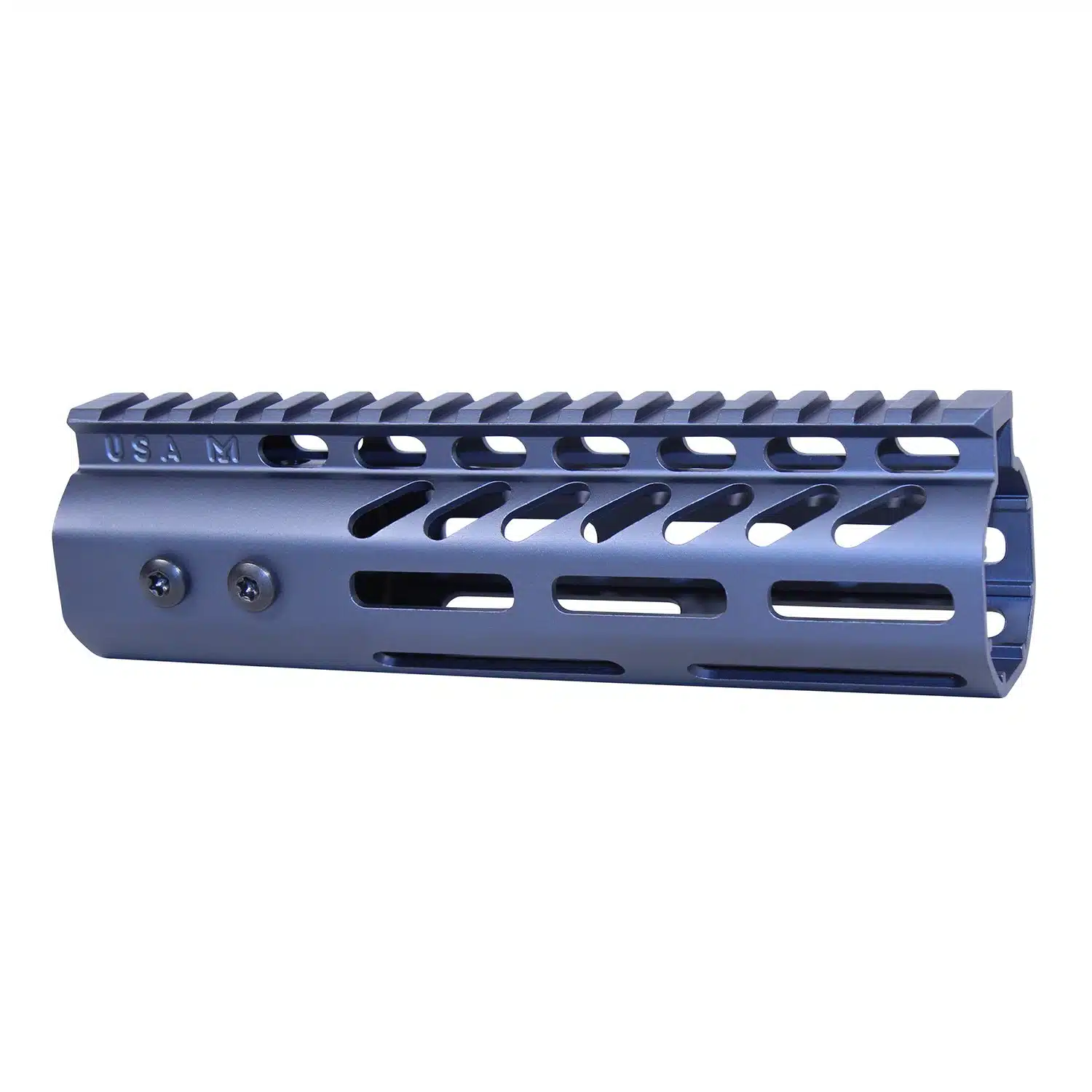 Anodized grey 7 inch M-LOK handguard with monolithic top rail for .308 caliber AR-15 platform