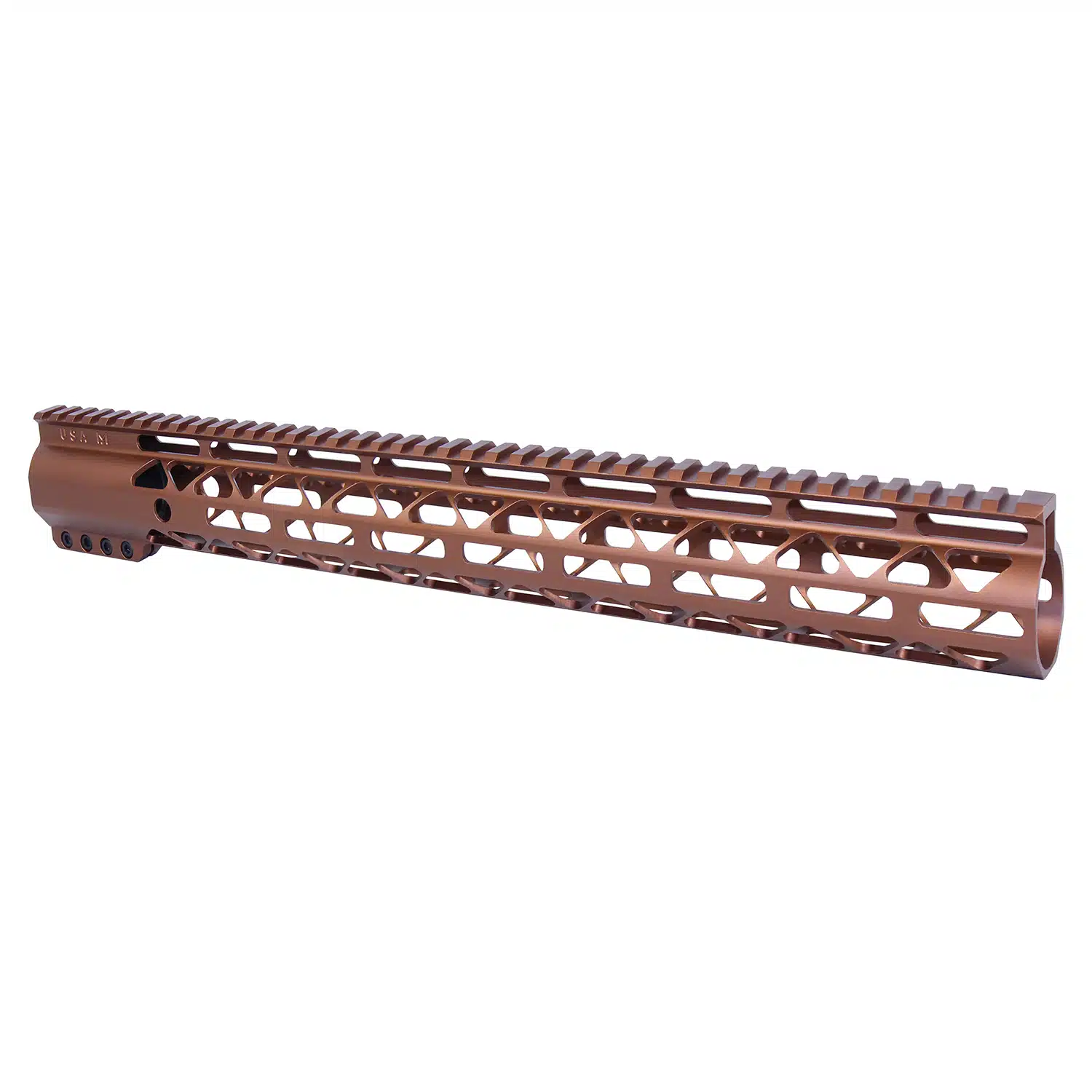 16.5 inch AIR-LOK handguard in Anodized Bronze with monolithic top rail and M-LOK slots