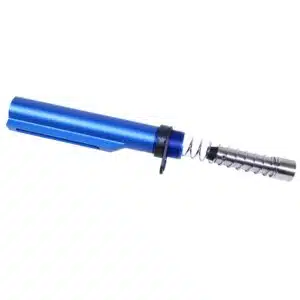 AR 9mm Cal MIL-SPEC Buffer Tube Set in Anodized Blue finish with chrome silicon spring